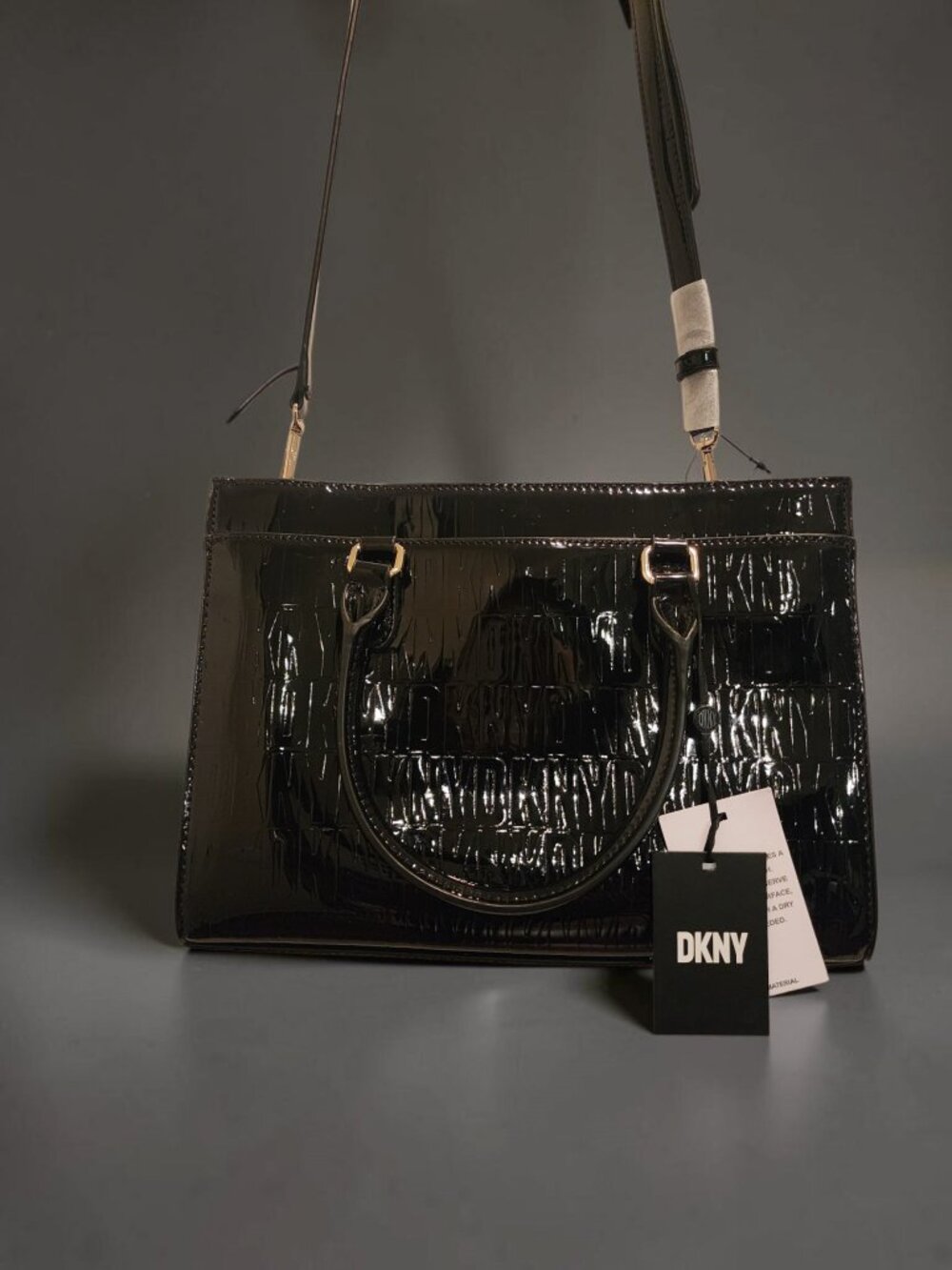 DKNY Perri Box Satchel – Patent Black – NWT - Picture 5 of 16